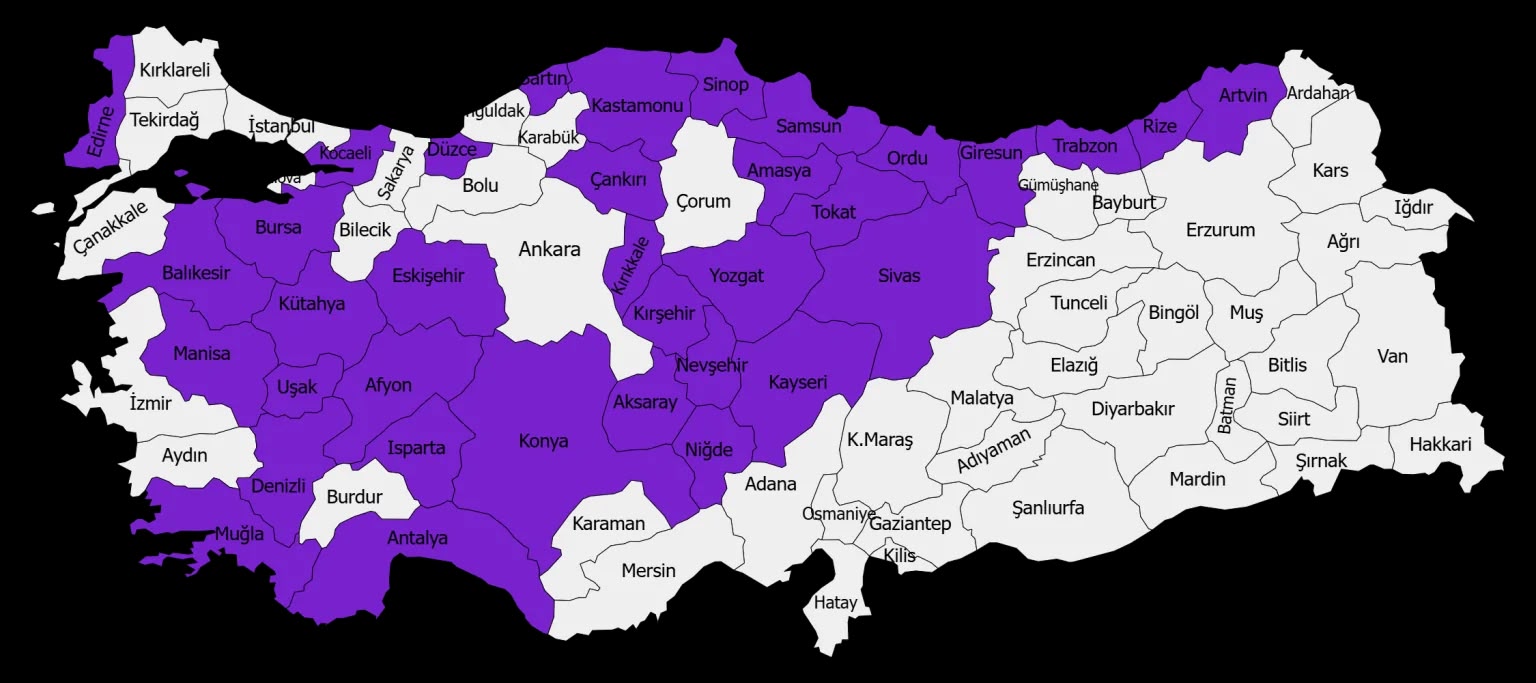Yıldız dolu (kutulu) 2. bölge illere özel